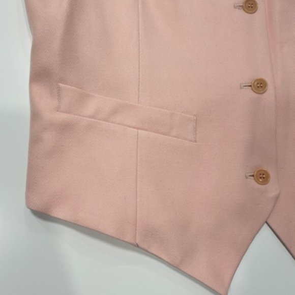 ANNE KLEIN II | Vintage 90s 100% Silk Pastel Pink Vest ~ NEW - Picture 6 of 11